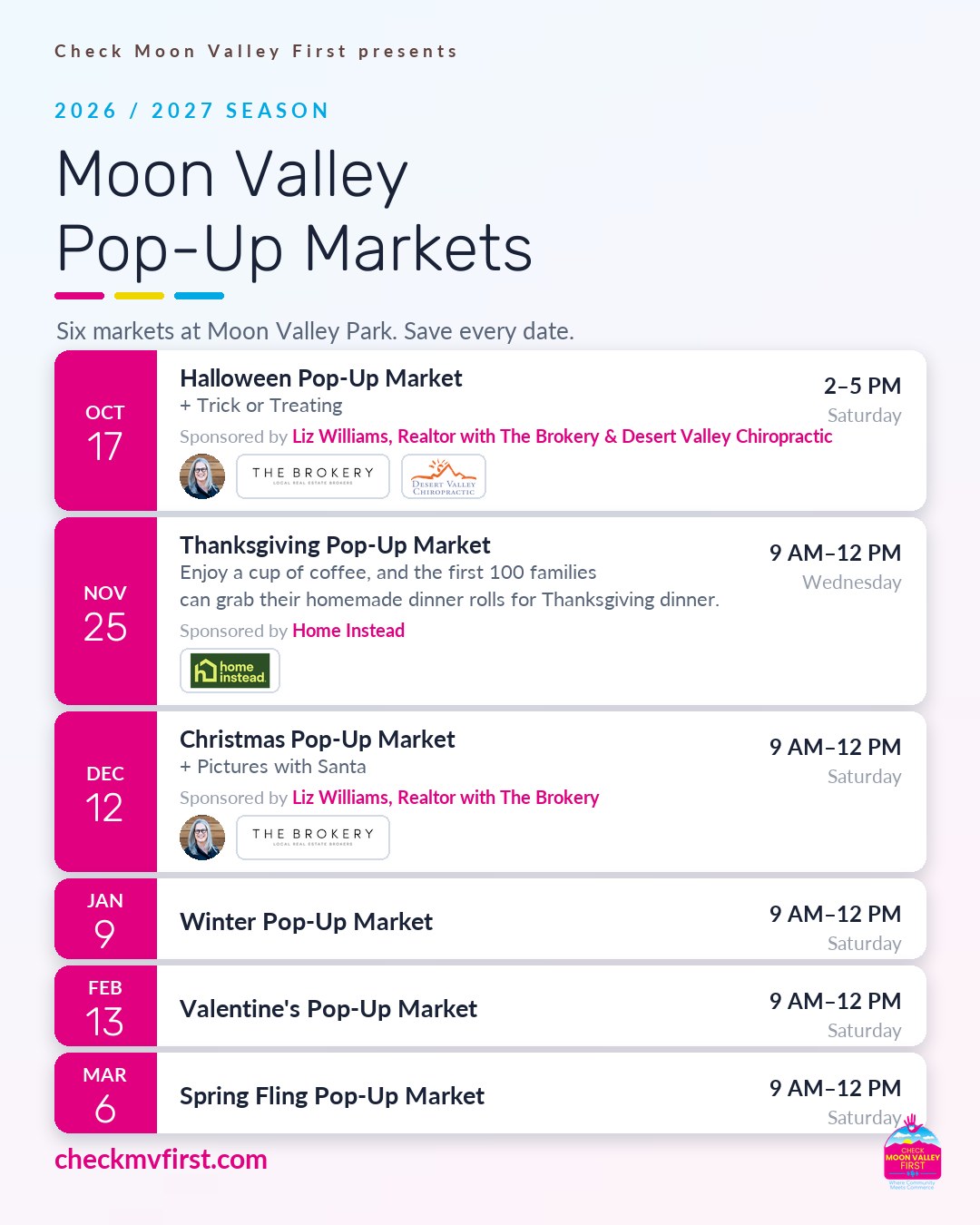 Six Pop-Up Markets, One Season: Save Every Date