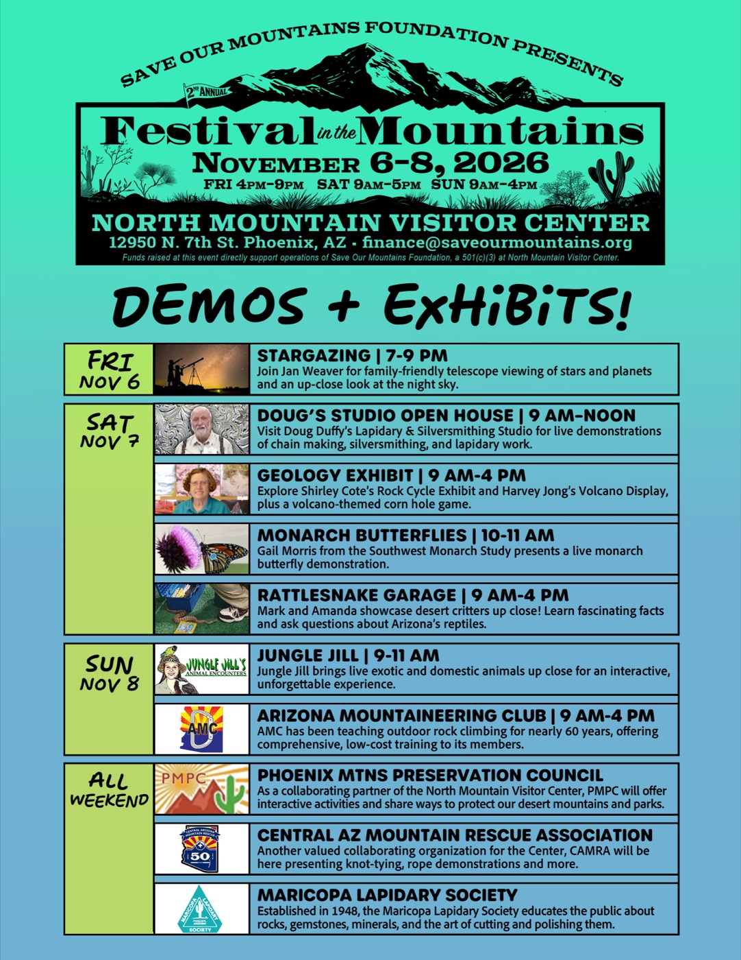 Festival in the Mountains: Demos and Exhibits