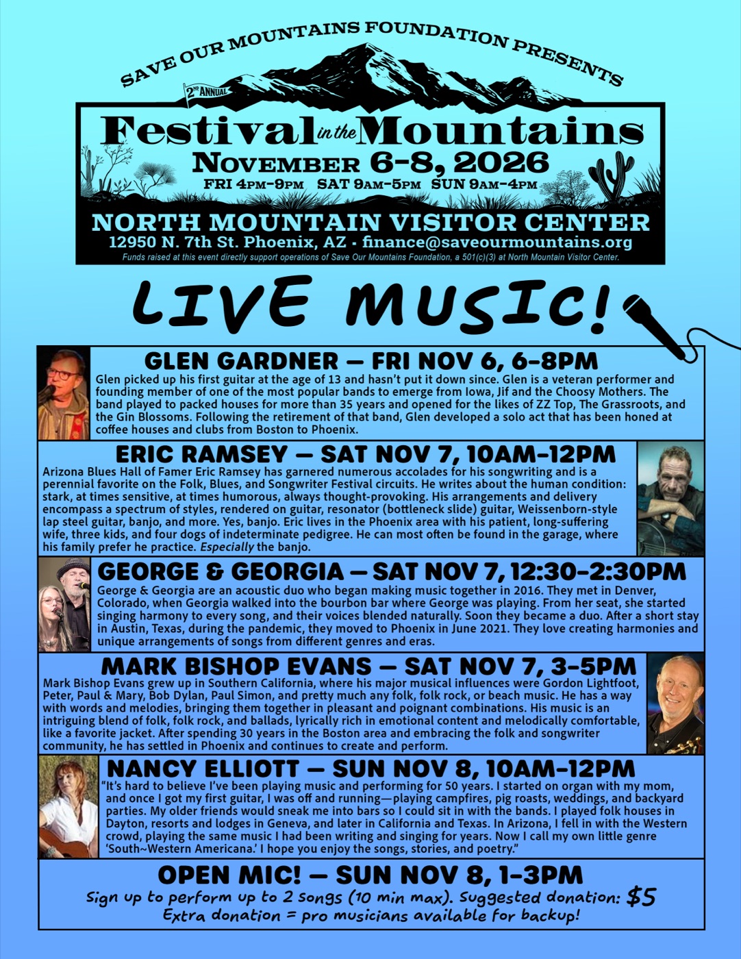 Festival in the Mountains: Live Music and Open Mic