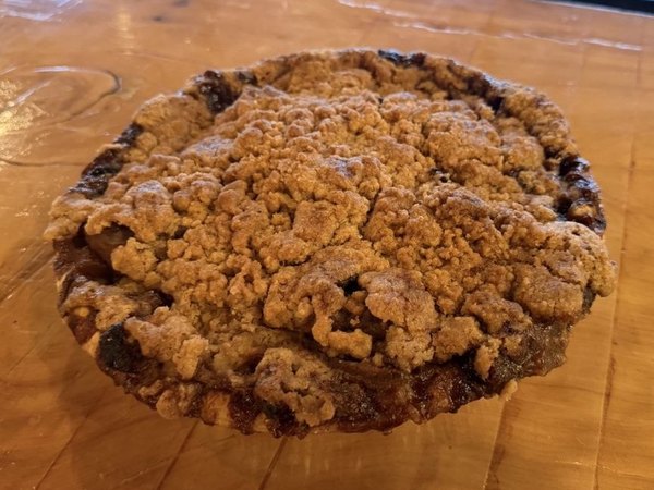 Whole Caramel Apple Pie with crumb topping from Deli 8:20