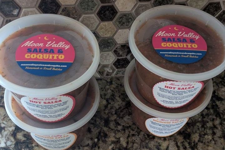 Pints of fresh homemade salsa